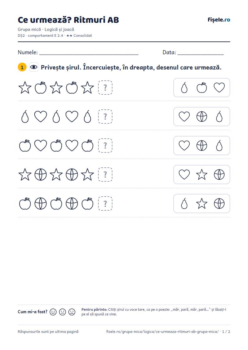 Previzualizare: Ce urmează? Ritmuri AB