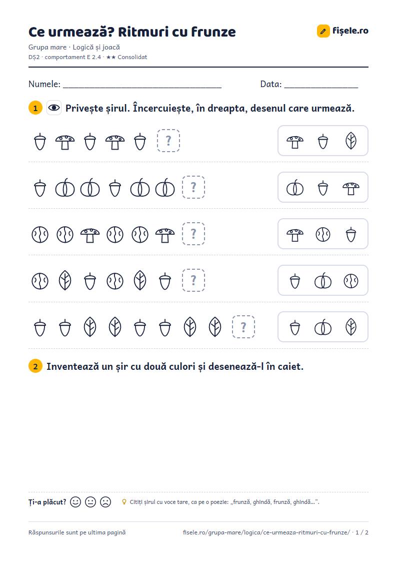 Previzualizare: Ce urmează? Ritmuri cu frunze
