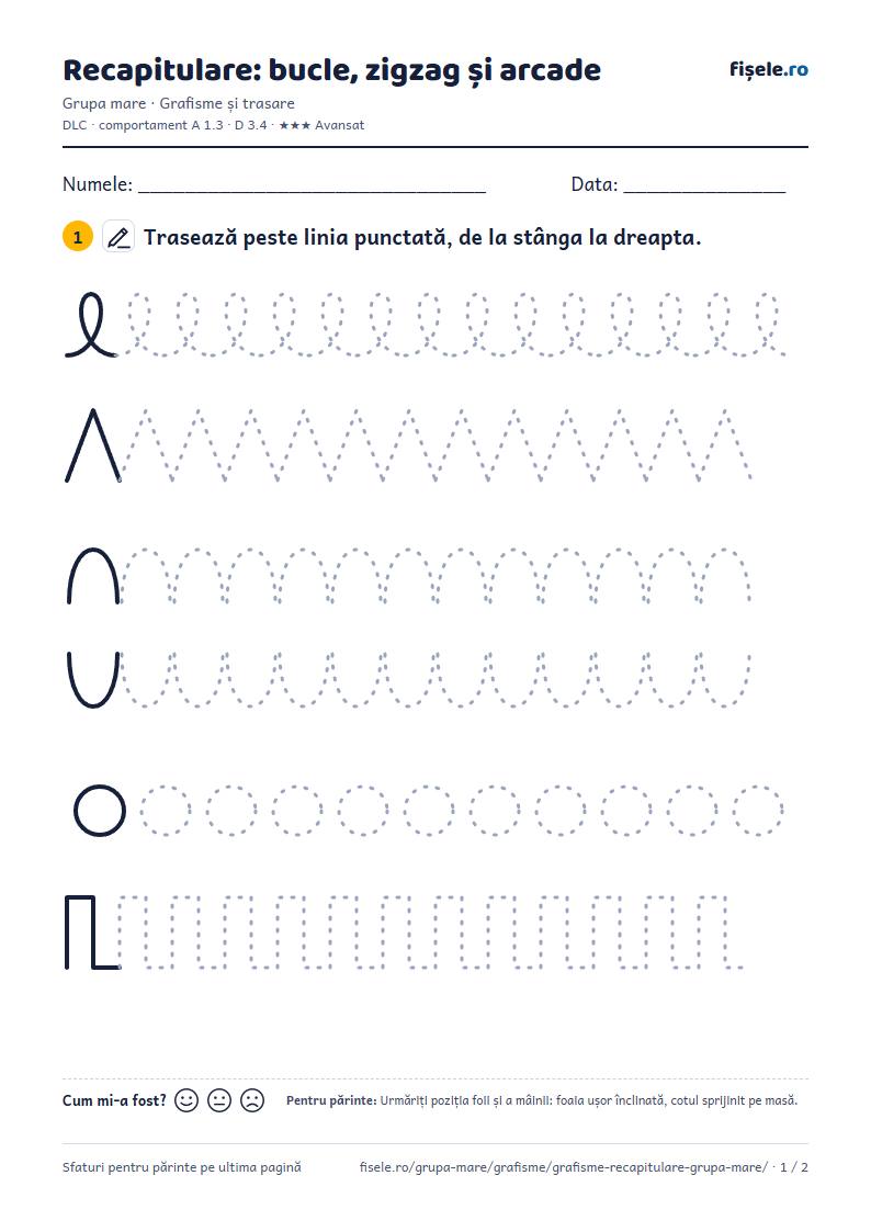 Previzualizare: Recapitulare: bucle, zigzag și arcade