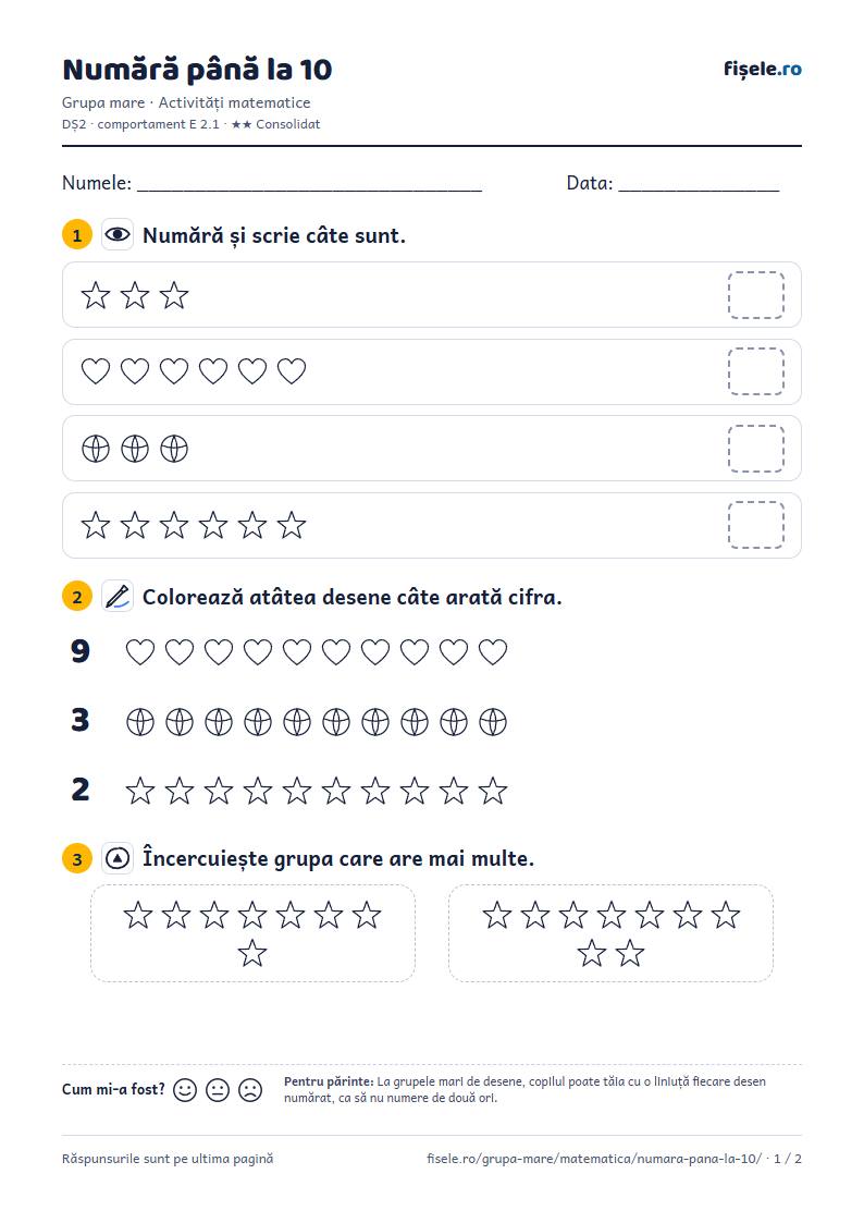 Previzualizare: Numără până la 10