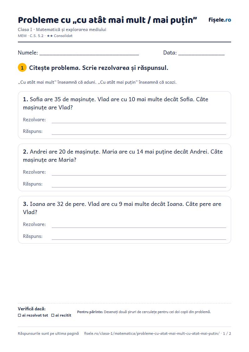 Previzualizare: Probleme cu „cu atât mai mult / mai puțin”